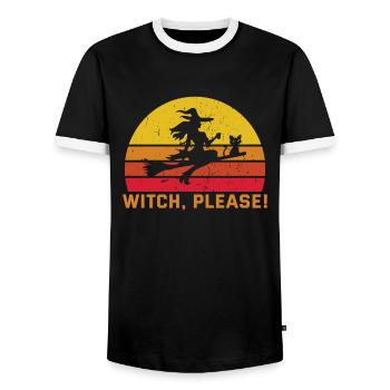 Magische Dunkle Kunst Okkulte Hexen Designs - Männer Kontrast-T-Shirt - Schwarz/Weiß - Vorne - AI Model Female 172 light (172cm) & AI Model Male 178 light (178cm)