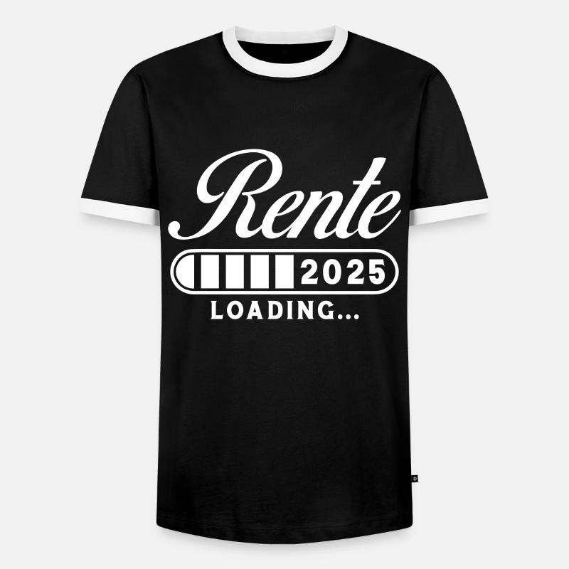 Rente 2025 Loading - Männer Kontrast-T-Shirt - Schwarz/Weiß