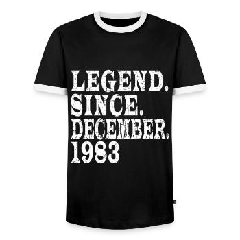 Legend 1983 Birthday Year of birth 1983 Men - Men's Ringer Shirt - black/white - Front - AI Model Female 172 light (172cm) & AI Model Male 178 light (178cm)