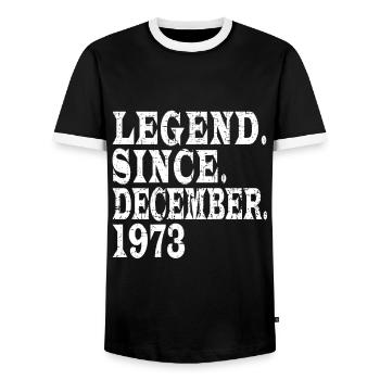 Original 1973 Vintage - 1973 Birthday Gift - Men's Ringer Shirt - black/white - Front - AI Model Female 172 light (172cm) & AI Model Male 178 light (178cm)
