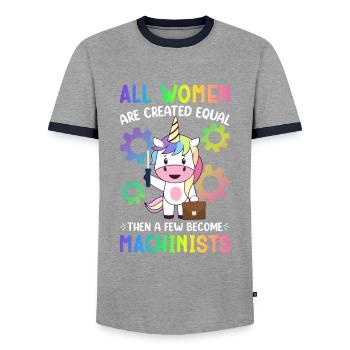 CNC Machine - T-shirt contrasté Homme - gris/marine  - Devant - AI Model Female 172 light (172cm) & AI Model Male 178 light (178cm)