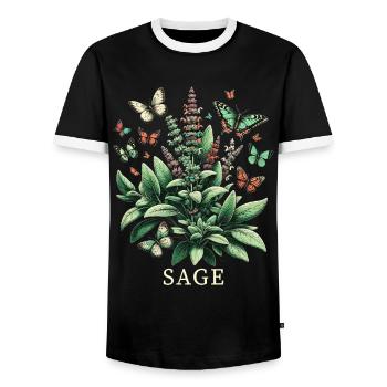 Herbes Herboriste Plante Jardinage Jardinier Botanique - T-shirt contrasté Homme - noir/blanc - Devant - AI Model Female 172 light (172cm) & AI Model Male 178 light (178cm)
