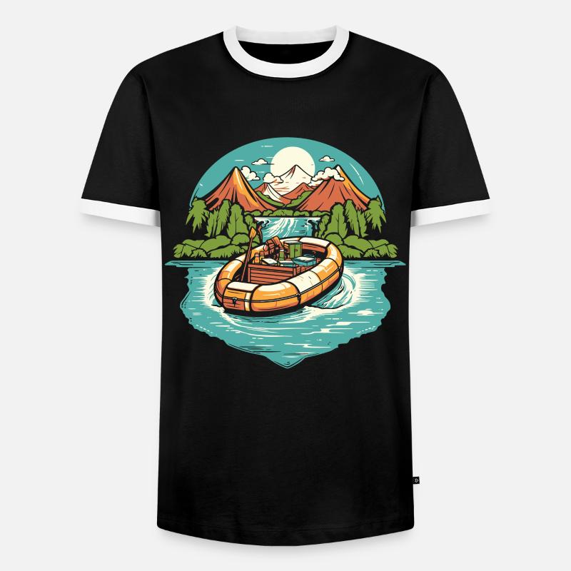 Rafting - Men's Ringer Shirt - black/white