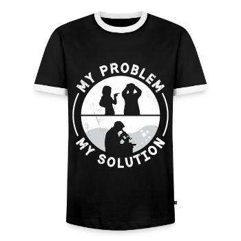 Lab Technician My Problem My Pictogram Dad Mom - Männer Kontrast-T-Shirt - Schwarz/Weiß - Vorne - AI Model Female 172 light (172cm) & AI Model Male 178 light (178cm)