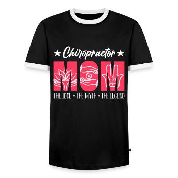 Chiropractor Mom The Idol Orthopedist Chiropractor - Men's Ringer Shirt - black/white - Front - AI Model Female 172 light (172cm) & AI Model Male 178 light (178cm)