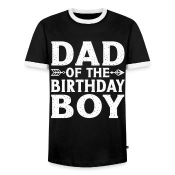 Dad Of The Birthday Boy - Männer Kontrast-T-Shirt - Schwarz/Weiß - Vorne - AI Model Female 172 light (172cm) & AI Model Male 178 light (178cm)