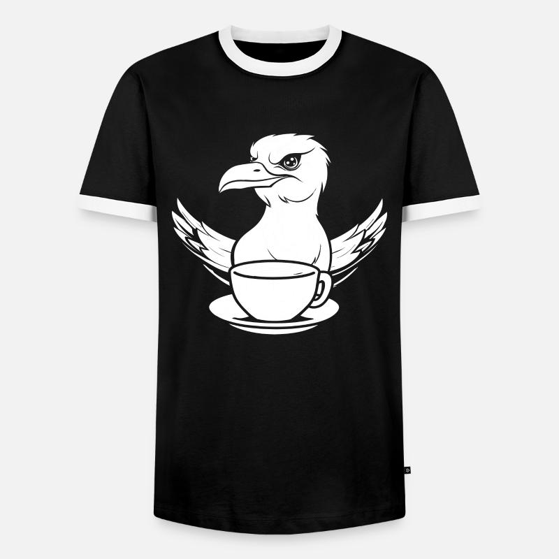 Seagull Coffee - Men's Ringer Shirt - black/white