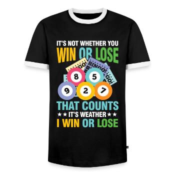 It's Not Whether You Win Or Lose That Counts - Männer Kontrast-T-Shirt - Schwarz/Weiß - Vorne - AI Model Female 172 light (172cm) & AI Model Male 178 light (178cm)