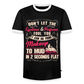 Quadgirl ATV 4 Wheeler Off Roading Lover - Männer Kontrast-T-Shirt - Schwarz/Weiß - Vorne - AI Model Female 172 light (172cm) & AI Model Male 178 light (178cm)