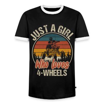 Quadgirl ATV 4 Wheeler Off Roading Lover - Männer Kontrast-T-Shirt - Schwarz/Weiß - Vorne - AI Model Female 172 light (172cm) & AI Model Male 178 light (178cm)