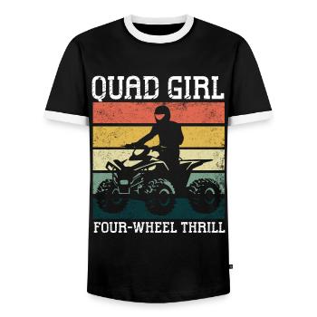 Quadgirl ATV 4 Wheeler Off Roading Lover - Männer Kontrast-T-Shirt - Schwarz/Weiß - Vorne - AI Model Female 172 light (172cm) & AI Model Male 178 light (178cm)