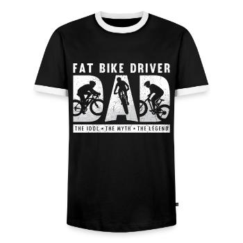 Fat Bike Driver Dad The Idol The Fat Bike Lover - Männer Kontrast-T-Shirt - Schwarz/Weiß - Vorne - AI Model Female 172 light (172cm) & AI Model Male 178 light (178cm)