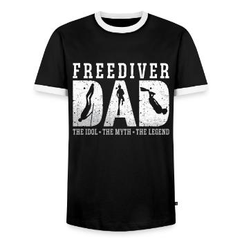 Freediving Freediver Dad The Idol The Apnea Diver - Männer Kontrast-T-Shirt - Schwarz/Weiß - Vorne - AI Model Female 172 light (172cm) & AI Model Male 178 light (178cm)