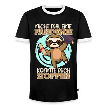 Masterabschluss Nicht mal eine Pandemie Abschluss - Männer Kontrast-T-Shirt - Schwarz/Weiß - Vorne - AI Model Female 172 light (172cm) & AI Model Male 178 light (178cm)