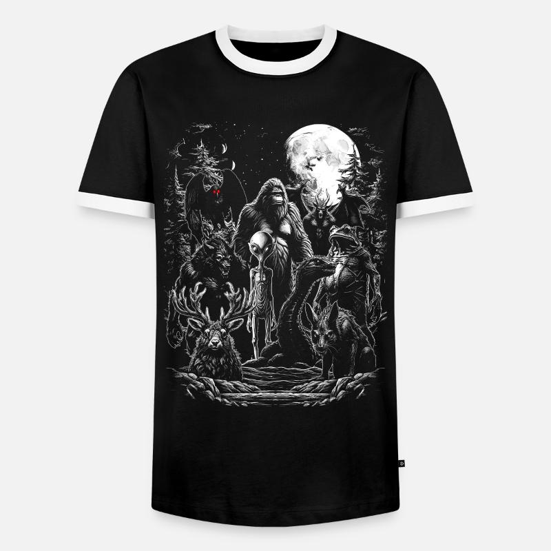 Cryptids Group - Men's Ringer Shirt - black/white