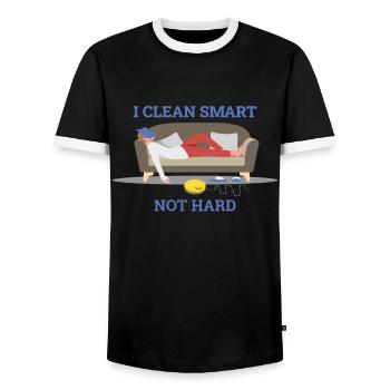 I Clean Smart Saugroboter Saugerroboter - Männer Kontrast-T-Shirt - Schwarz/Weiß - Vorne - AI Model Female 172 light (172cm) & AI Model Male 178 light (178cm)