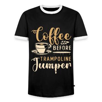 Trampoline Jumper Coffee Trampolining Coffee Lover - T-shirt contrasté Homme - noir/blanc - Devant - AI Model Female 172 light (172cm) & AI Model Male 178 light (178cm)