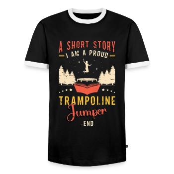 Trampoline Jumper A Short Story I Am Trampolinist - Men's Ringer Shirt - black/white - Front - AI Model Female 172 light (172cm) & AI Model Male 178 light (178cm)