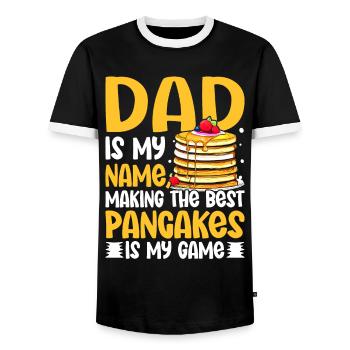 Pfannkuchen-Macher - Männer Kontrast-T-Shirt - Schwarz/Weiß - Vorne - AI Model Female 172 light (172cm) & AI Model Male 178 light (178cm)