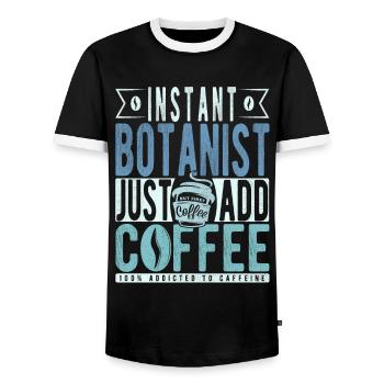 Instant Botanist Just Add Coffee - Men's Ringer Shirt - black/white - Front - AI Model Female 172 light (172cm) & AI Model Male 178 light (178cm)