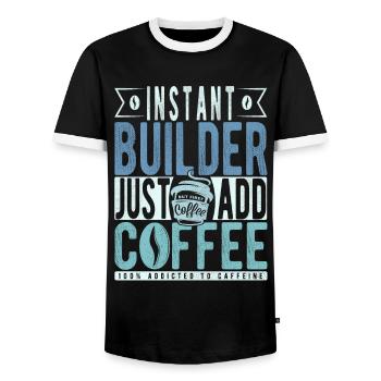 Instant Builder Fügen Sie einfach Kaffee hinzu - Männer Kontrast-T-Shirt - Schwarz/Weiß - Vorne - AI Model Female 172 light (172cm) & AI Model Male 178 light (178cm)
