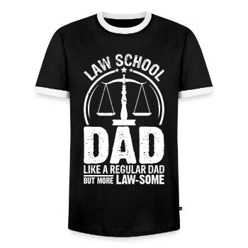 Funny law student - Men's Ringer Shirt - black/white - Front - AI Model Female 172 light (172cm) & AI Model Male 178 light (178cm)