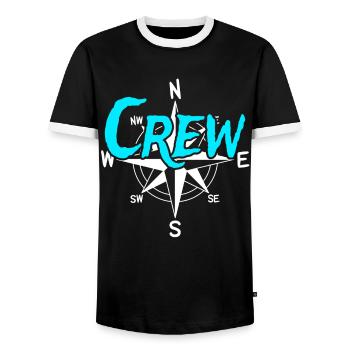 Crew Boat Crew Skipper Sailor Captain - Men's Ringer Shirt - black/white - Front - AI Model Female 172 light (172cm) & AI Model Male 178 light (178cm)