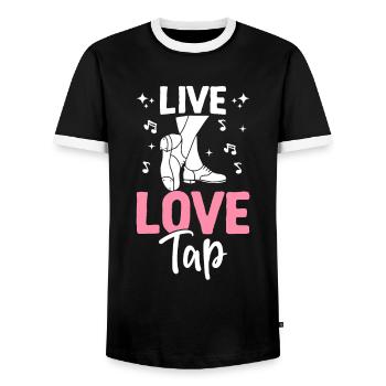 Danseur de claquettes - T-shirt contrasté Homme - noir/blanc - Devant - AI Model Female 172 light (172cm) & AI Model Male 178 light (178cm)