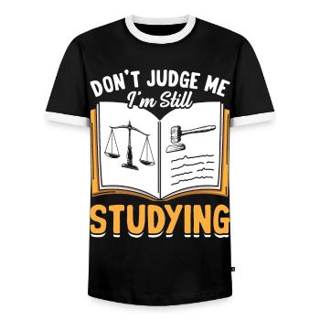 Funny law student law school - Men's Ringer Shirt - black/white - Front - AI Model Female 172 light (172cm) & AI Model Male 178 light (178cm)