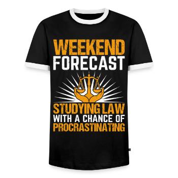 Funny law student law school - Men's Ringer Shirt - black/white - Front - AI Model Female 172 light (172cm) & AI Model Male 178 light (178cm)
