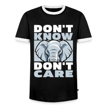 éléphant drôle ne sait pas ne pas s’en soucier - T-shirt contrasté Homme - noir/blanc - Devant - AI Model Female 172 light (172cm) & AI Model Male 178 light (178cm)