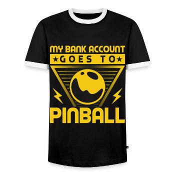 Mon compte bancaire va à l’idée cadeau de flipper - T-shirt contrasté Homme - noir/blanc - Devant - AI Model Female 172 light (172cm) & AI Model Male 178 light (178cm)