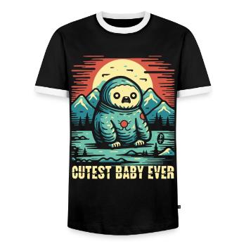 Le bébé le plus mignon de tous les temps - T-shirt contrasté Homme - noir/blanc - Devant - AI Model Female 172 light (172cm) & AI Model Male 178 light (178cm)
