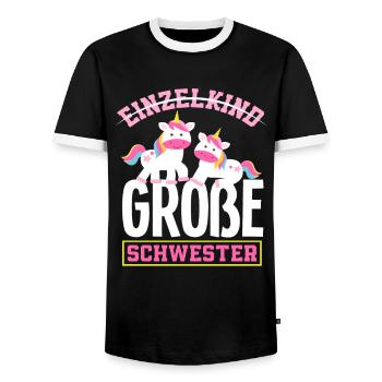 Kein Einzelkind Ich werde große Schwester - Männer Kontrast-T-Shirt - Schwarz/Weiß - Vorne - AI Model Female 172 light (172cm) & AI Model Male 178 light (178cm)