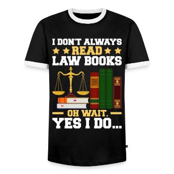 Funny law student law school - Men's Ringer Shirt - black/white - Front - AI Model Female 172 light (172cm) & AI Model Male 178 light (178cm)