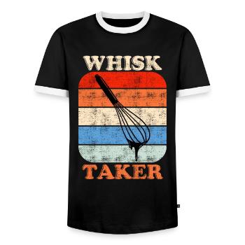 Backstube Whisk Taker Backliebhaber Backteig - Männer Kontrast-T-Shirt - Schwarz/Weiß - Vorne - AI Model Female 172 light (172cm) & AI Model Male 178 light (178cm)