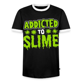 Süchtig nach Schleim Schleim Diy Flüssigkeit - Männer Kontrast-T-Shirt - Schwarz/Weiß - Vorne - AI Model Female 172 light (172cm) & AI Model Male 178 light (178cm)