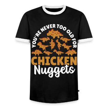 Nuggets Lover Chicken Nugget Fast Food Chicken - T-shirt contrasté Homme - noir/blanc - Devant - AI Model Female 172 light (172cm) & AI Model Male 178 light (178cm)