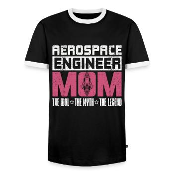 Aerospace Engineer Mom The Idol The Myth Aviation - Männer Kontrast-T-Shirt - Schwarz/Weiß - Vorne - AI Model Female 172 light (172cm) & AI Model Male 178 light (178cm)