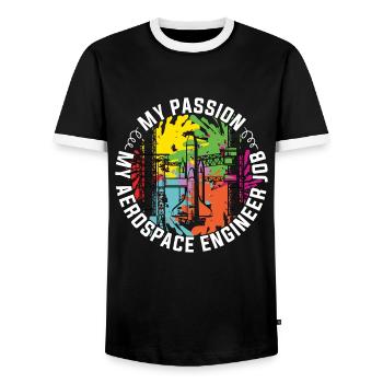 Aerospace Engineer My Passion My Aircraft Aviation - Männer Kontrast-T-Shirt - Schwarz/Weiß - Vorne - AI Model Female 172 light (172cm) & AI Model Male 178 light (178cm)