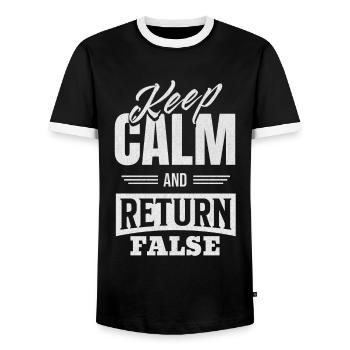Gardez votre calme et retournez faux - Pour les développeurs et - T-shirt contrasté Homme - noir/blanc - Devant - AI Model Female 172 light (172cm) & AI Model Male 178 light (178cm)