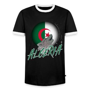 Algeria - Men's Ringer Shirt - black/white - Front - AI Model Female 172 light (172cm) & AI Model Male 178 light (178cm)