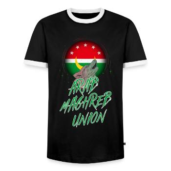 Arab Maghreb Union - Men's Ringer Shirt - black/white - Front - AI Model Female 172 light (172cm) & AI Model Male 178 light (178cm)