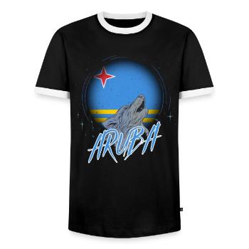 Aruba - Männer Kontrast-T-Shirt - Schwarz/Weiß - Vorne - AI Model Female 172 light (172cm) & AI Model Male 178 light (178cm)
