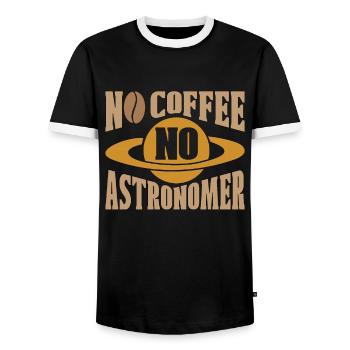 Astronomer No Coffee No Astrologer Coffee Lover - Men's Ringer Shirt - black/white - Front - AI Model Female 172 light (172cm) & AI Model Male 178 light (178cm)