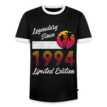 30. Geburtstag Jahrgang 1994 Legendary Since 1994 - Männer Kontrast-T-Shirt - Schwarz/Weiß - Vorne - AI Model Female 172 light (172cm) & AI Model Male 178 light (178cm)