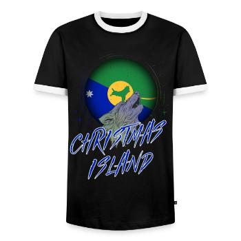 Île Christmas - T-shirt contrasté Homme - noir/blanc - Devant - AI Model Female 172 light (172cm) & AI Model Male 178 light (178cm)