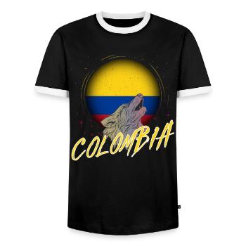 Colombie - T-shirt contrasté Homme - noir/blanc - Devant - AI Model Female 172 light (172cm) & AI Model Male 178 light (178cm)