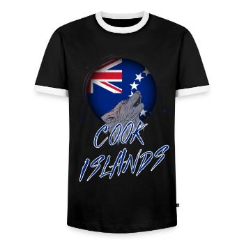 Cook Islands - Men's Ringer Shirt - black/white - Front - AI Model Female 172 light (172cm) & AI Model Male 178 light (178cm)