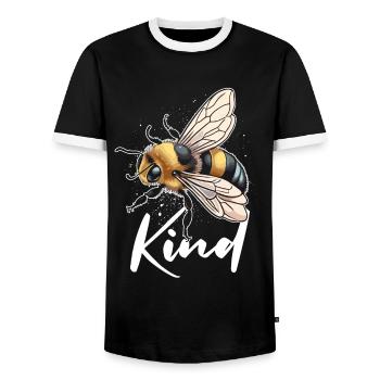 Bee Kind - Männer Kontrast-T-Shirt - Schwarz/Weiß - Vorne - AI Model Female 172 light (172cm) & AI Model Male 178 light (178cm)